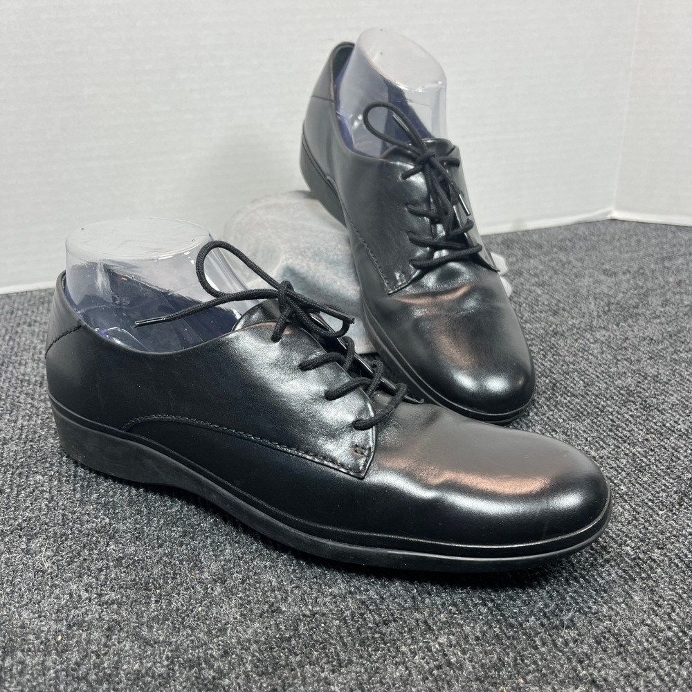 Easy Spirit Free n Easy Oxfords Womens 10 Black Leather Lace Up Grandmacore